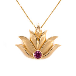 Lotus Pendant - 14k Yellow Gold