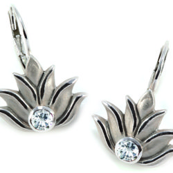 Lotus Earrings - 14k White Gold