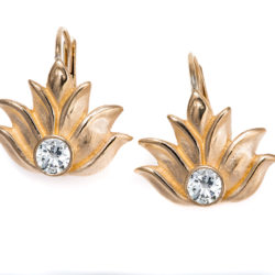 Lotus Earrings - 14k Yellow Gold