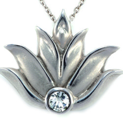 Lotus Pendant - 14k White Gold