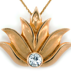 Lotus Pendant - 14k Yellow Gold