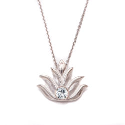 Lotus Pendant – Petite – White Gold